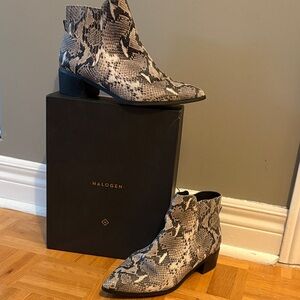 Halogen Snakeskin Ankle Boots - Black and Gray